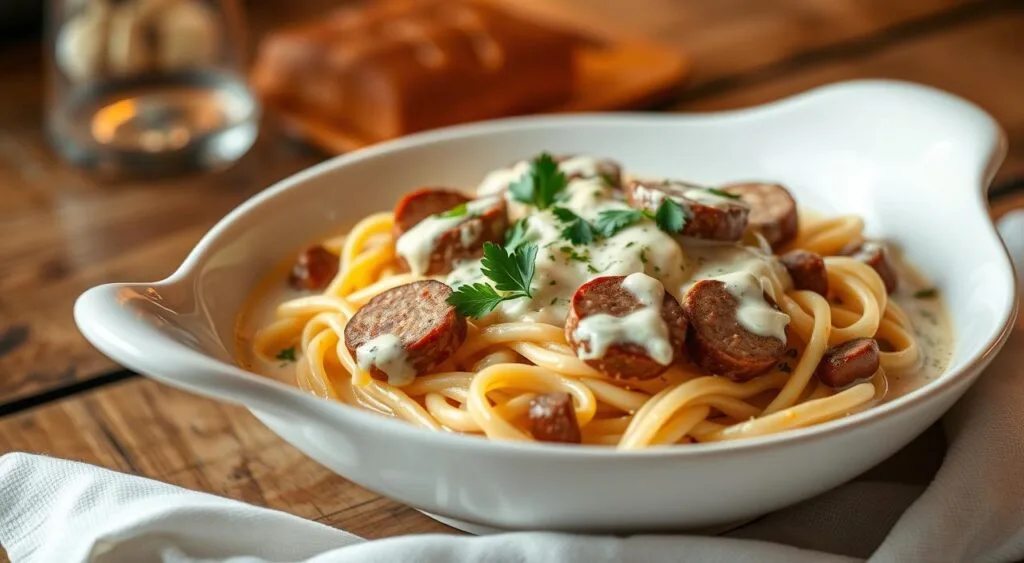 creamy smoked sausage pasta creamy smoked sausage pasta