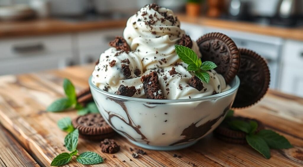 Homemade cookies and cream ice cream Homemade cookies and cream ice cream